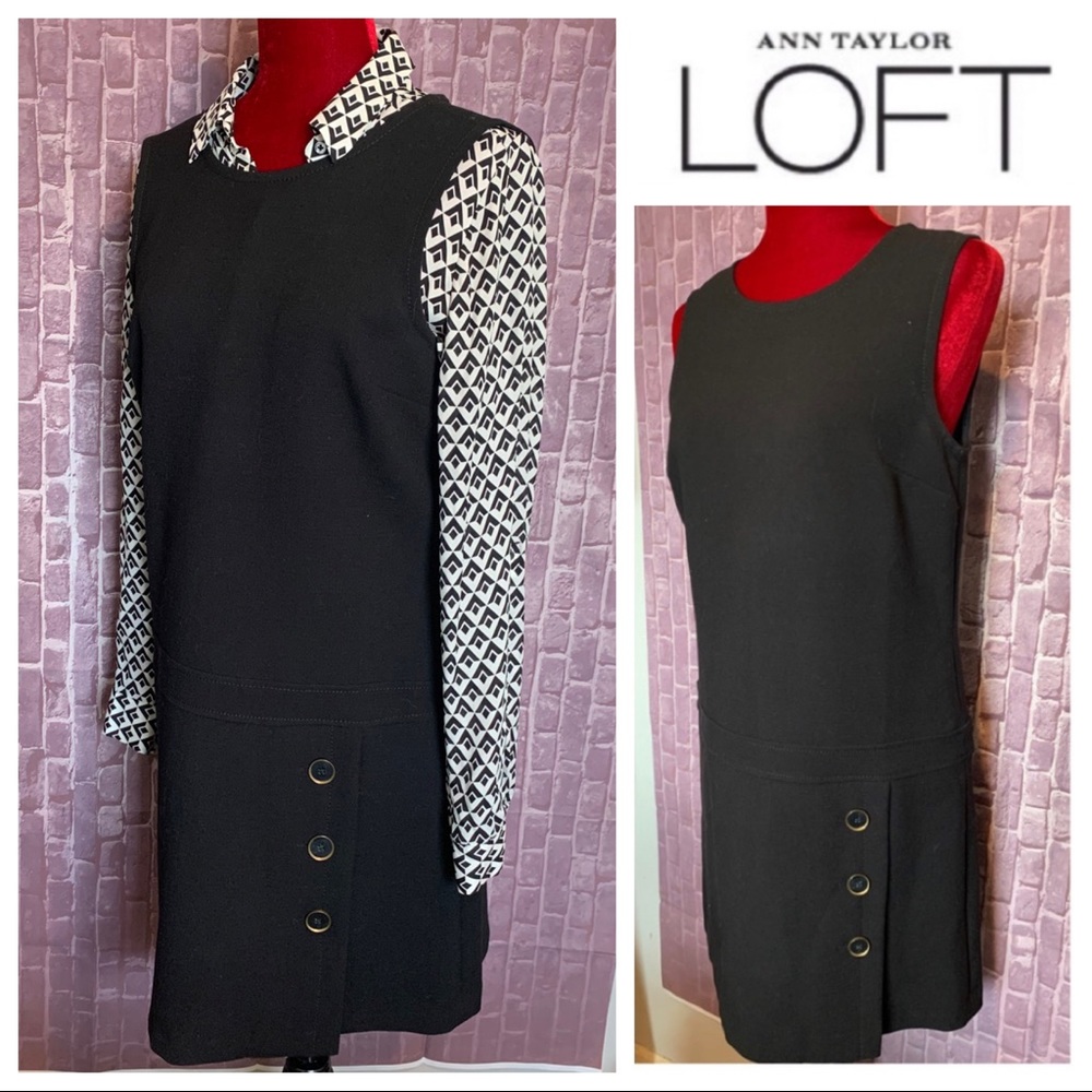 Black Dropped Waist Knit Dress • 60s Inspired
